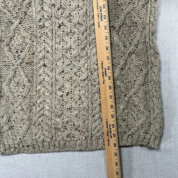 Vintage Thomas Keeling Cable Knit Sweater Speckled Wool Beige Size Chest 35" - Picture 6 of 10